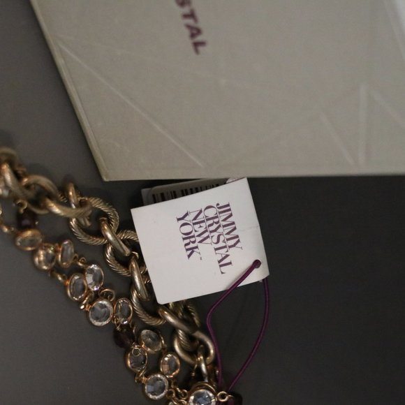 NEW Jimmy Crystal Gold Flower Necklace - Picture 2 of 10